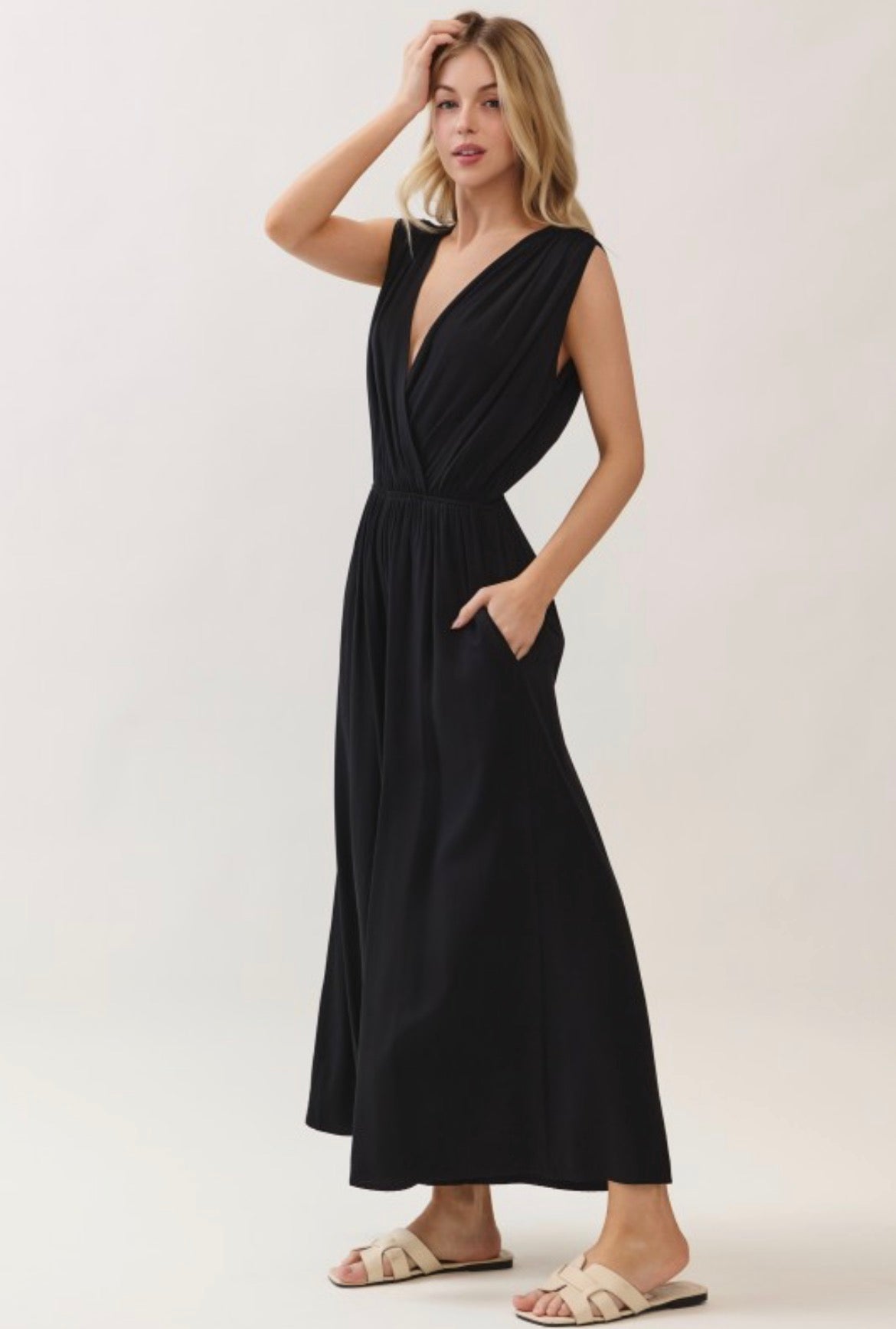 Cody Woven Sleeveless Jumpsuit - 2 colors