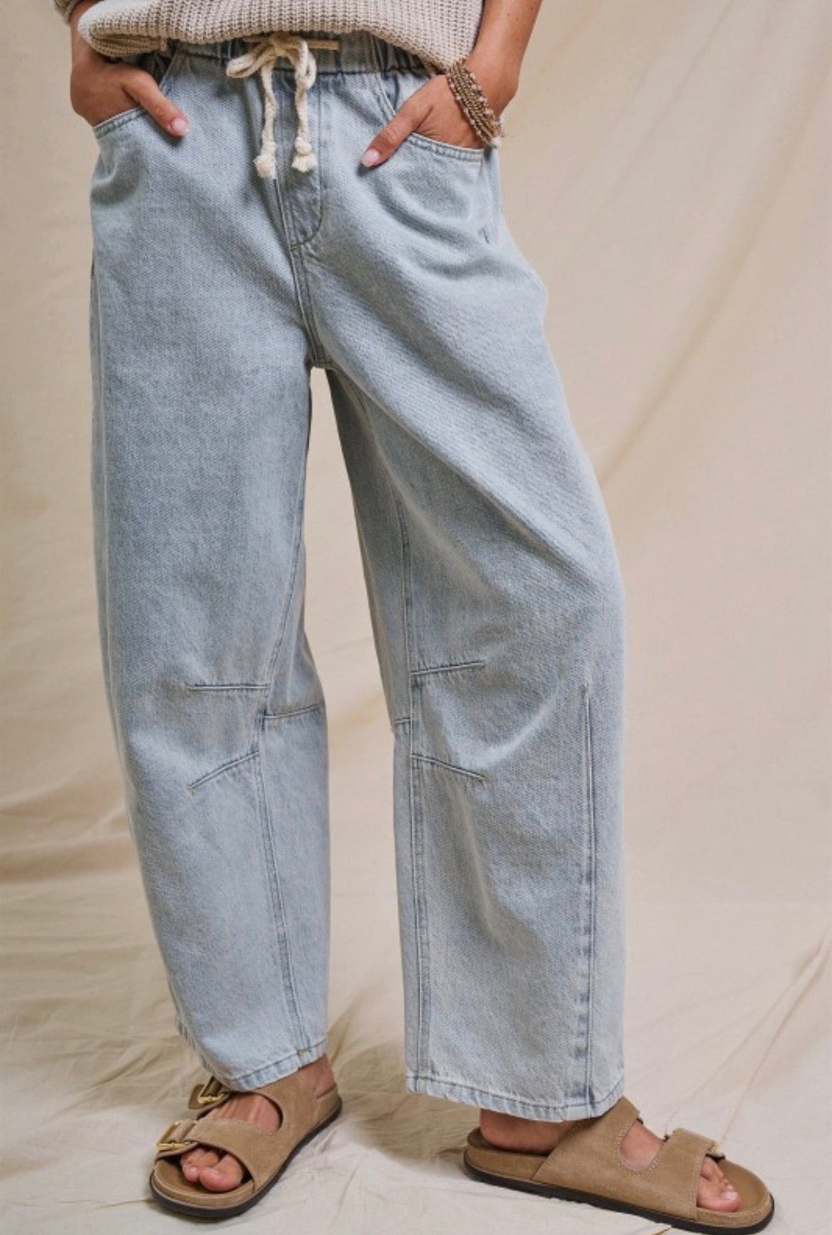 Laid Back Barrel Denim Pants