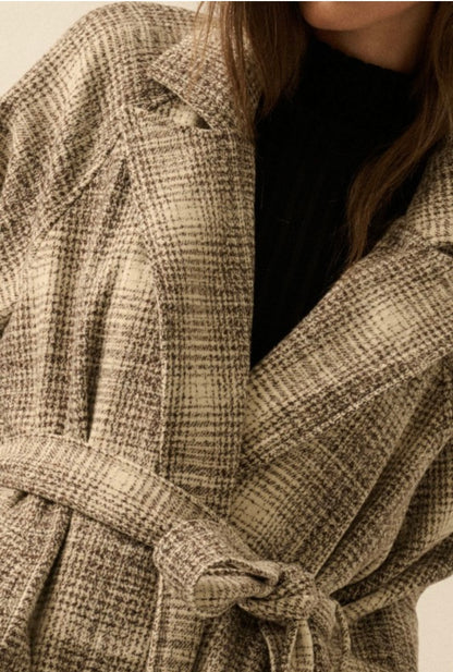 The Penelope Plaid Belted Coat