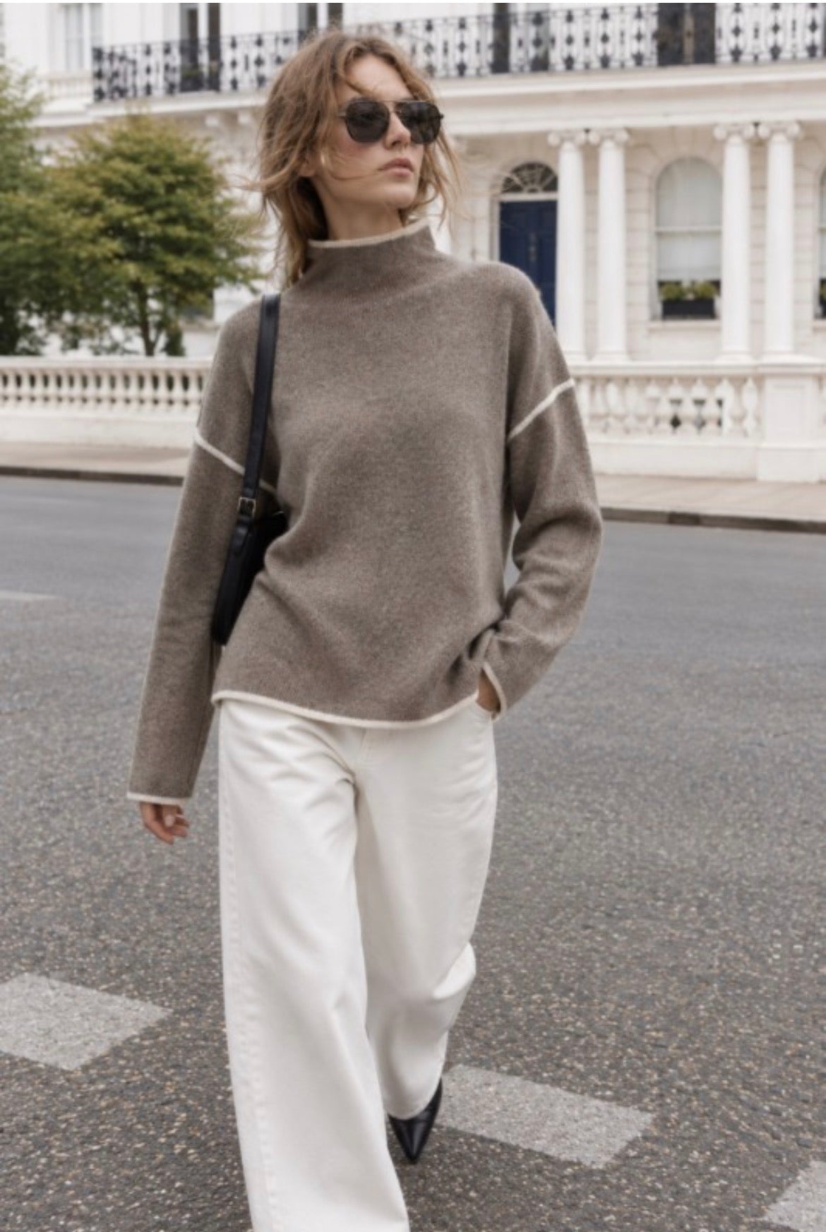 Vail Contrast Trim Mock Sweater PREORDER