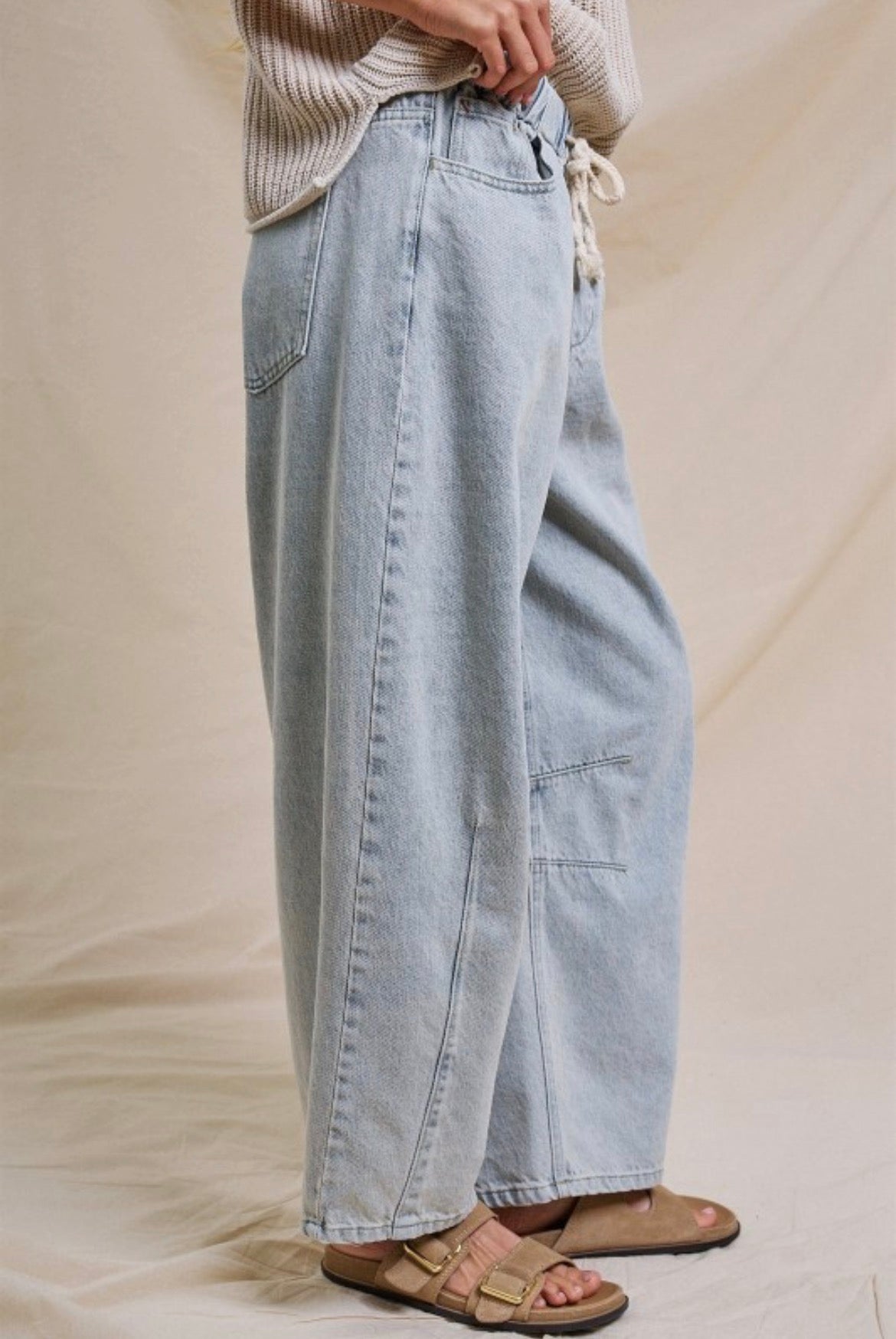 Laid Back Barrel Denim Pants