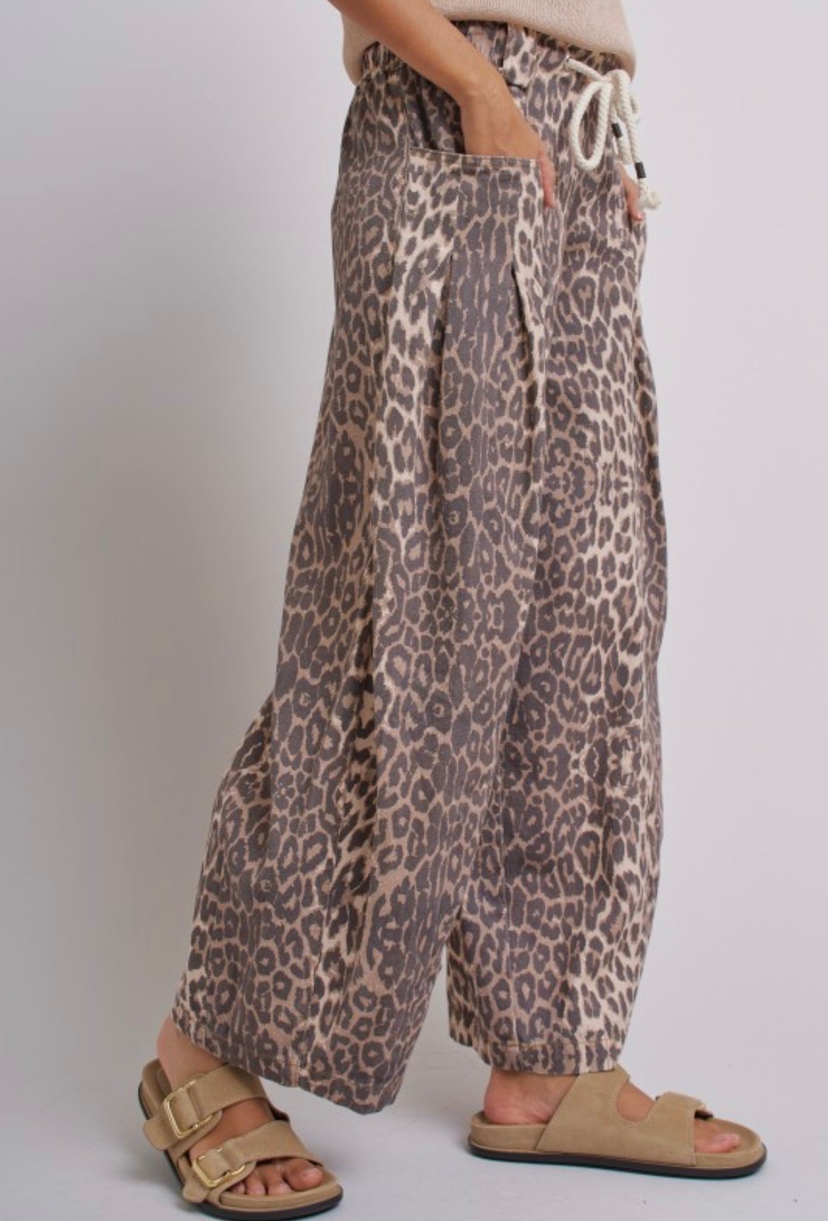 Leopard Barrel Pants