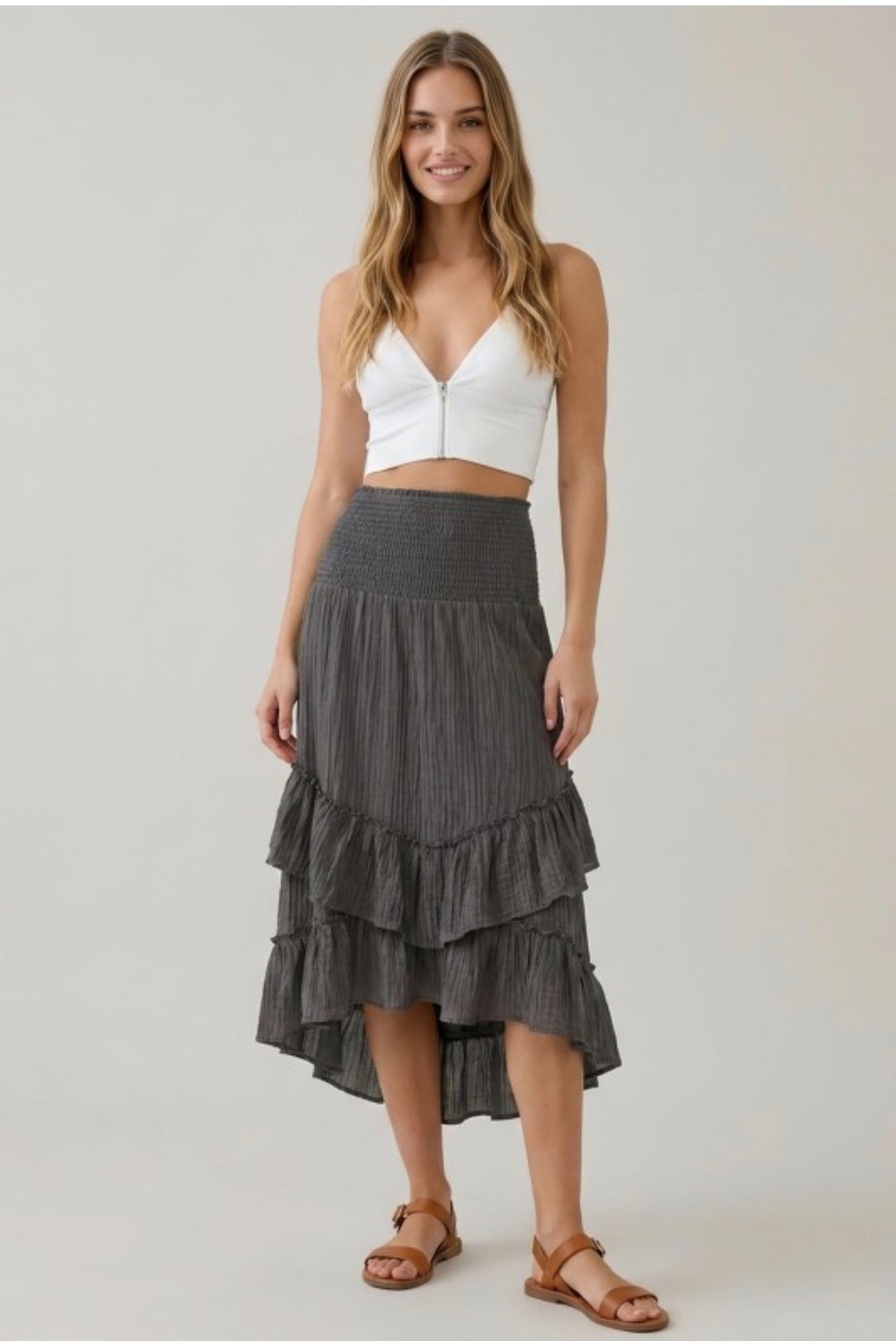 Ruffle Convertible Maxi Skirt