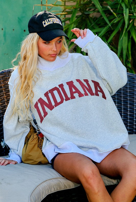 Reversible INDIANA Mock Neck Sweatshirt PREORDER!!  Ships 8/30!