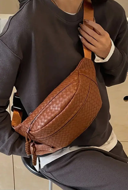 Atlas Vegan Leather Woven Crossbody - 2 Colors!