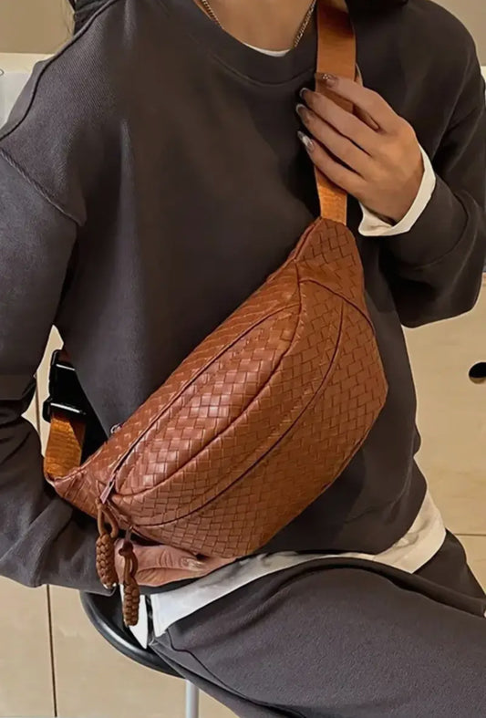 Atlas Vegan Leather Woven Crossbody - 2 Colors!