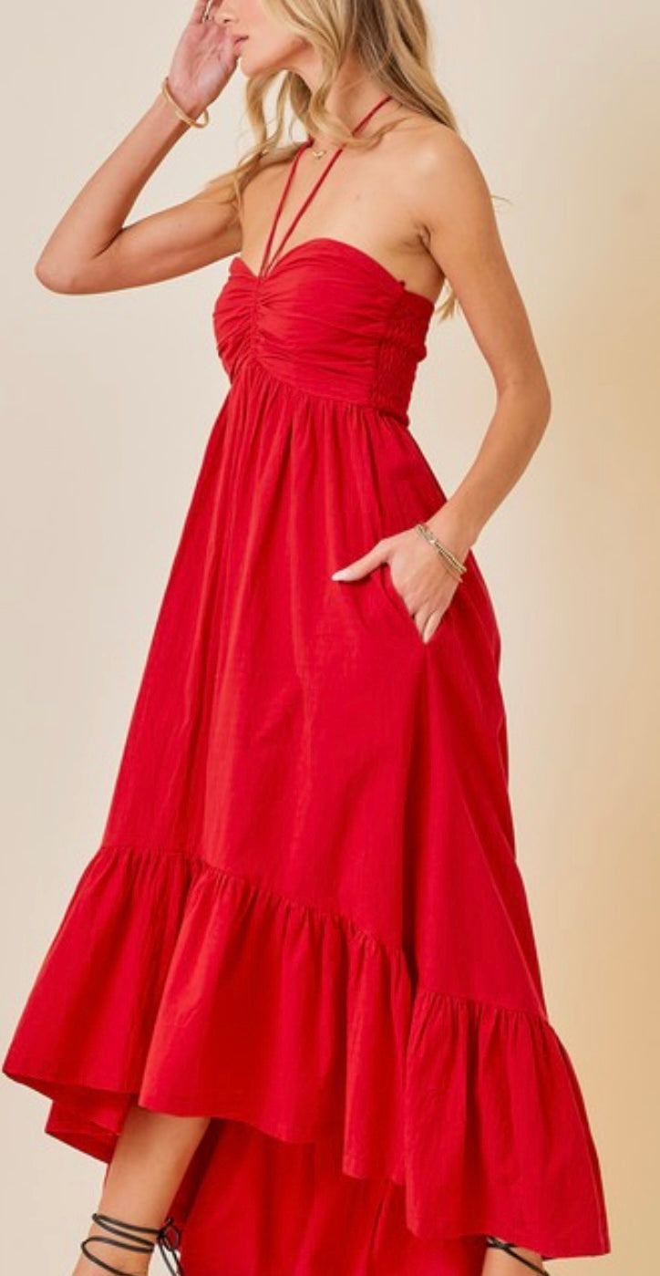 The Hailey Halter Midi Dress