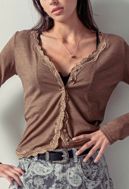 The Lexington Lace Knit Top