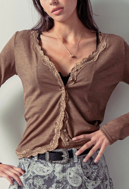 The Lexington Lace Knit Top