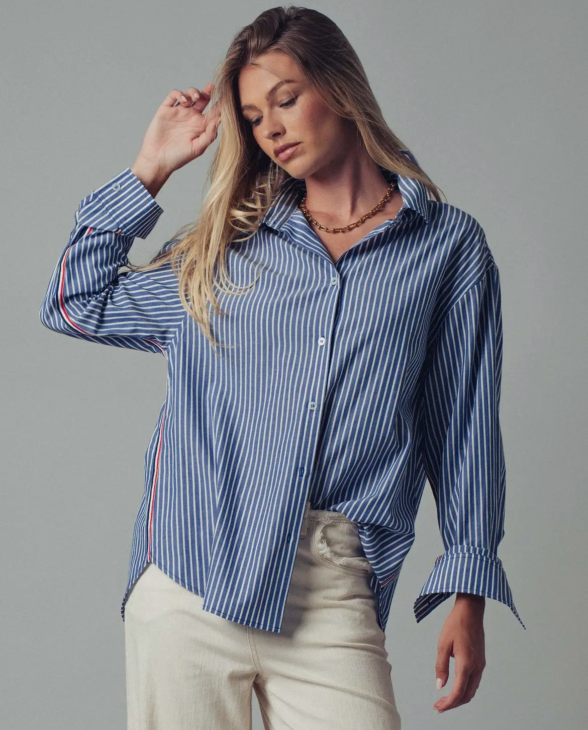 London Striped Button Up
