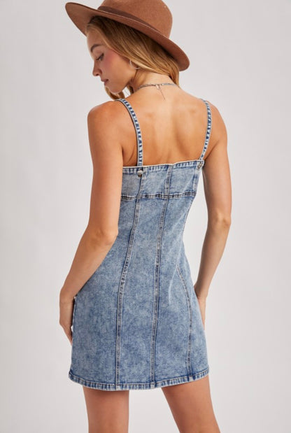 Dallas Denim Button Down Mini Dress