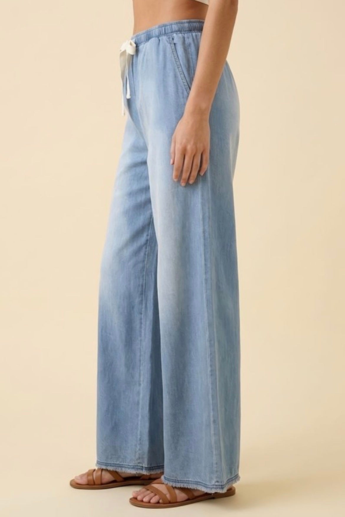 Wide Leg Denim Pants