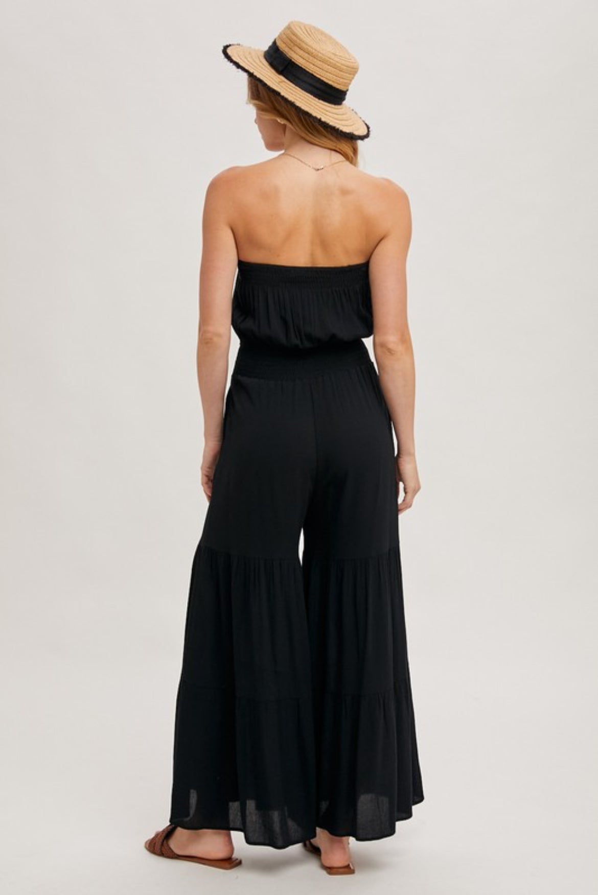 Smocked Tiered Wide Leg Jumpsuit