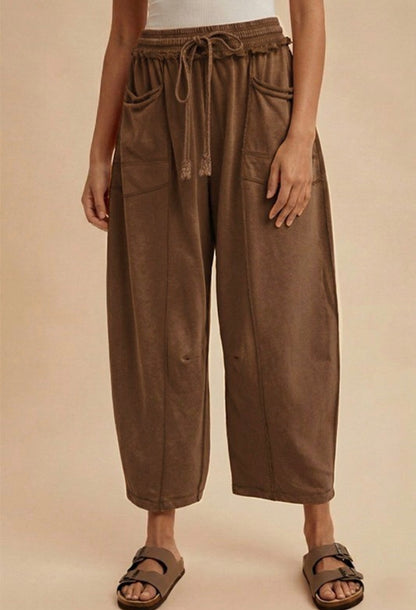 Mineral Washed Barrel Style Pants - 3 Colors!