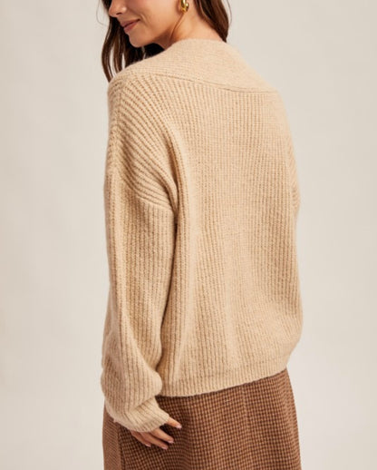 V Neck Loose Knit Sweater