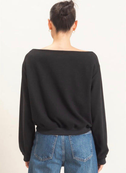 Studded Boatneck Sweatshirt