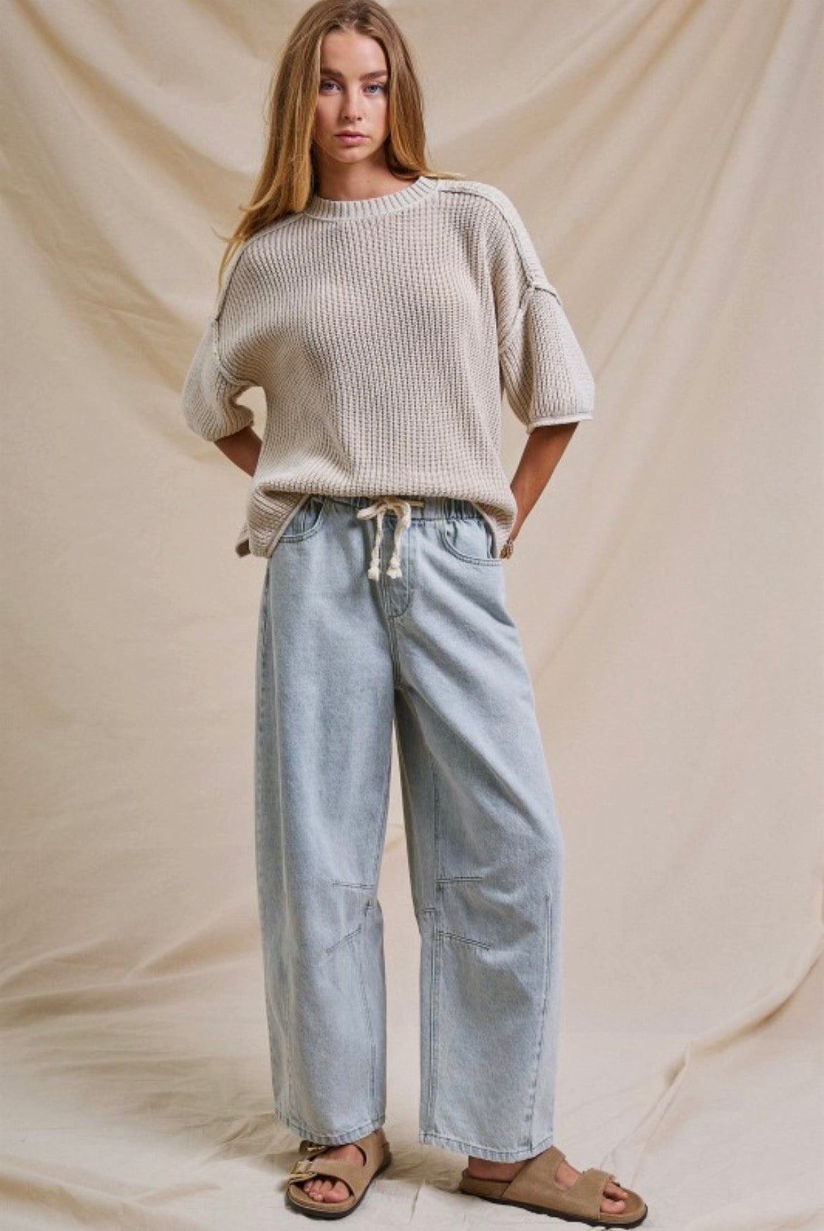 Laid Back Barrel Denim Pants