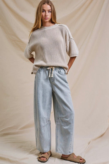 Laid Back Barrel Denim Pants