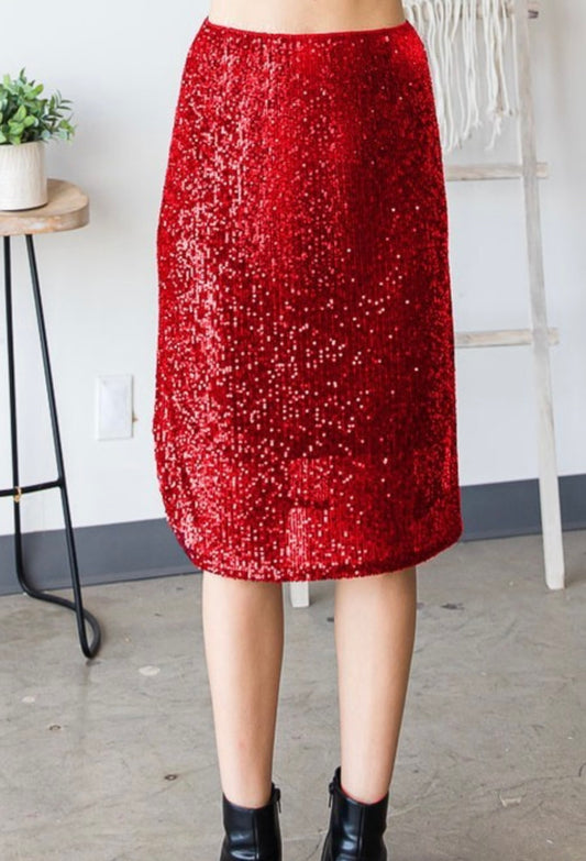 Salma Sequin Midi Skirt