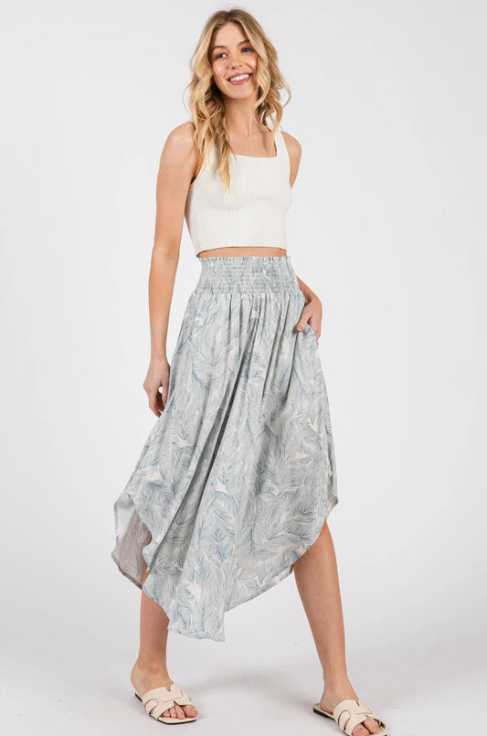 Palm Beach Smocked Midi Skirt
