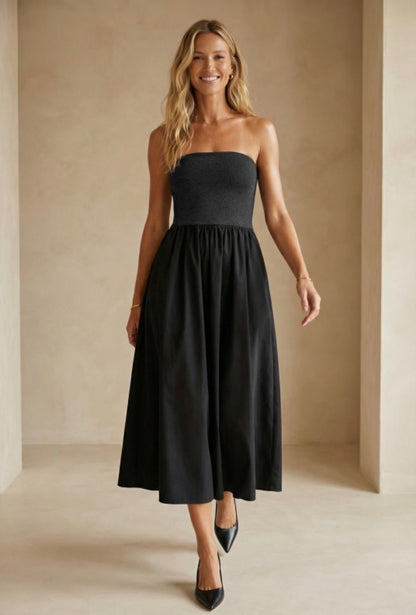 Tulum Strapless Midi Dress - 2 Colors!
