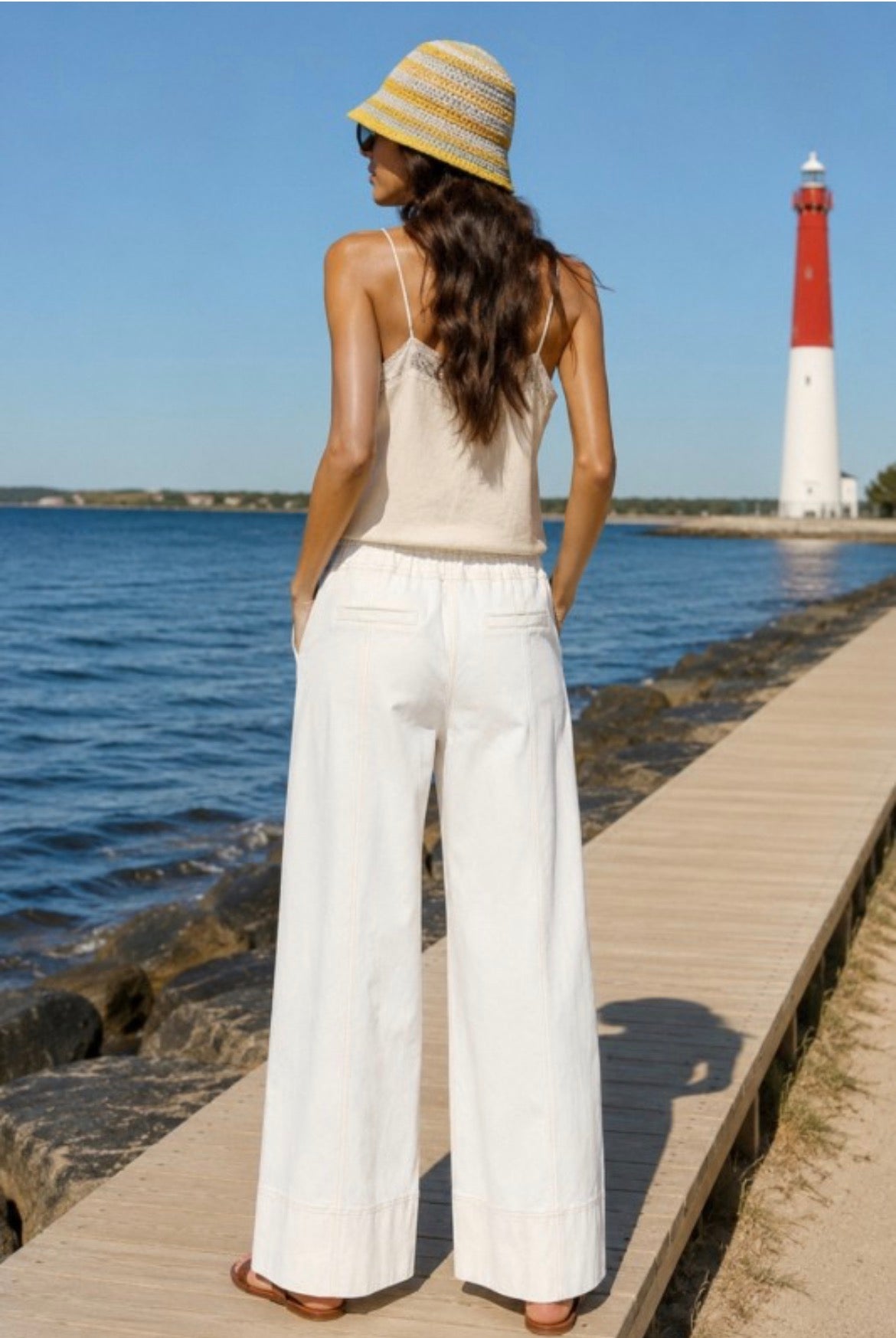 Wide Leg Stitch Detail Pants