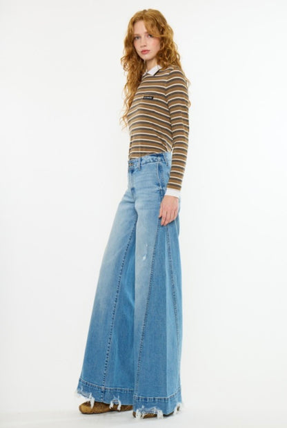 KanCan Mid Rise Super Wide Denim