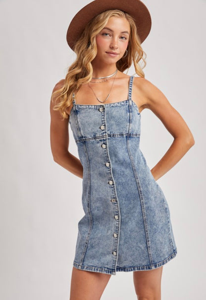 Dallas Denim Button Down Mini Dress