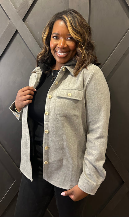 Hooded Shacket - 2 Colors