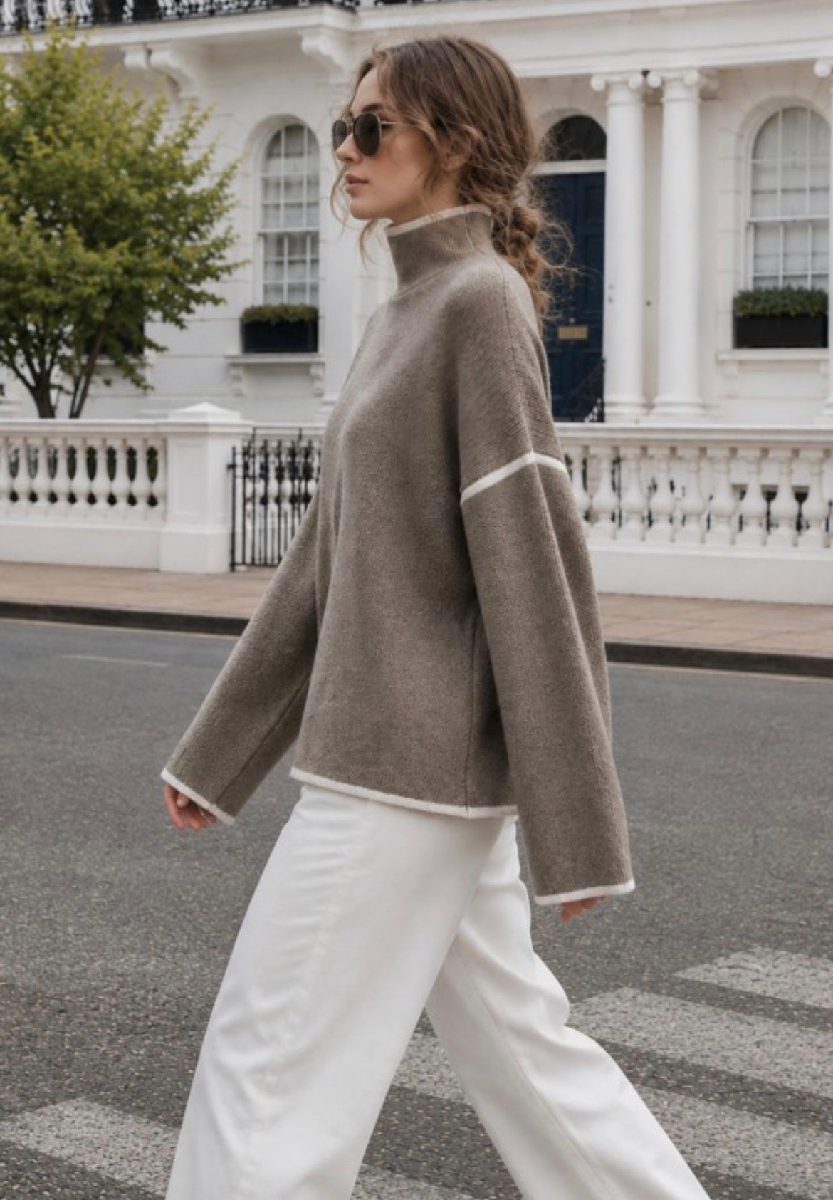 Vail Contrast Trim Mock Sweater PREORDER