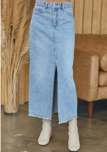 Denim Midi Skirt