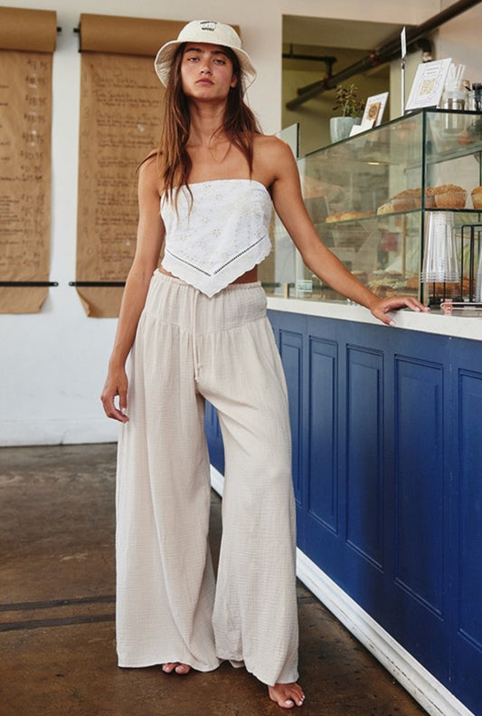 Wallen Wide Leg Gauze Pants - 2 Colors!