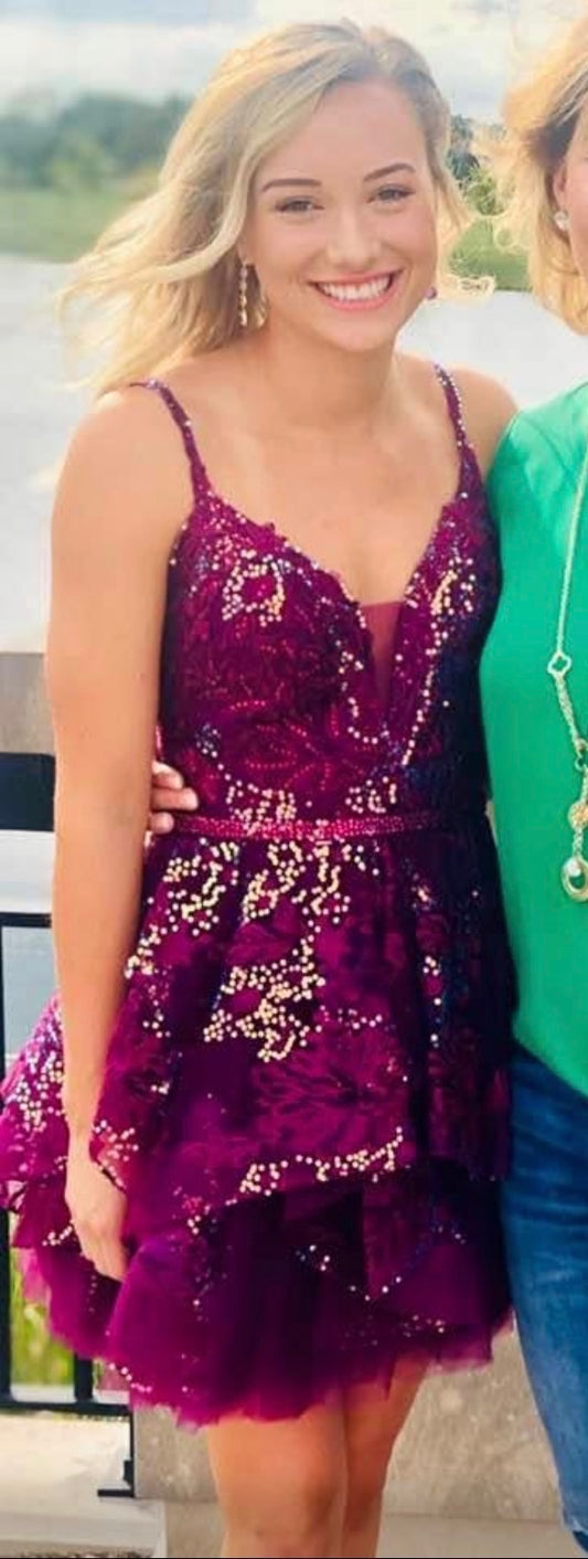 Plum Tulle Cocktail Dress