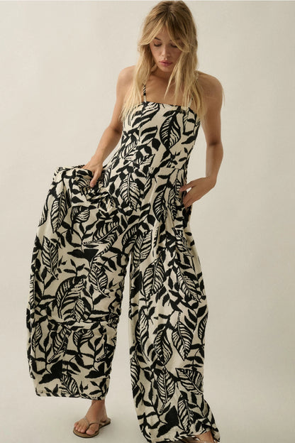 The Farrah Tropical Print Jumpsuit