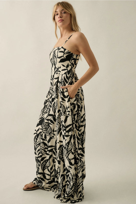 The Farrah Tropical Print Jumpsuit