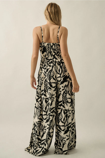 The Farrah Tropical Print Jumpsuit