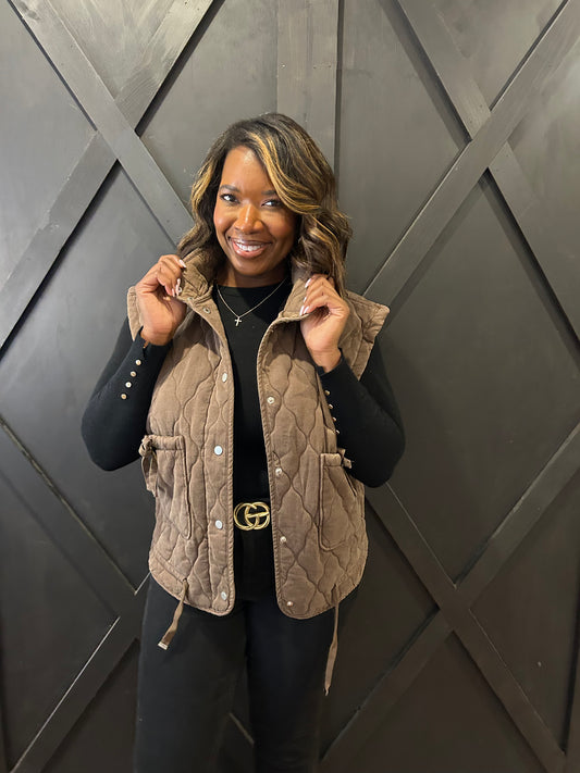 Vintage Washed Quilted Vest